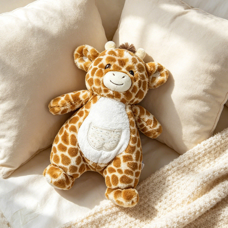 Plush Sit-Ready Puppy Nursery Companion with Quilted Front Pocket and Bean-Fill Base Kalsten