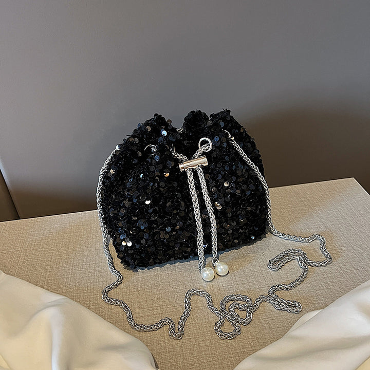 Elegant Sequin Drawstring Handbag