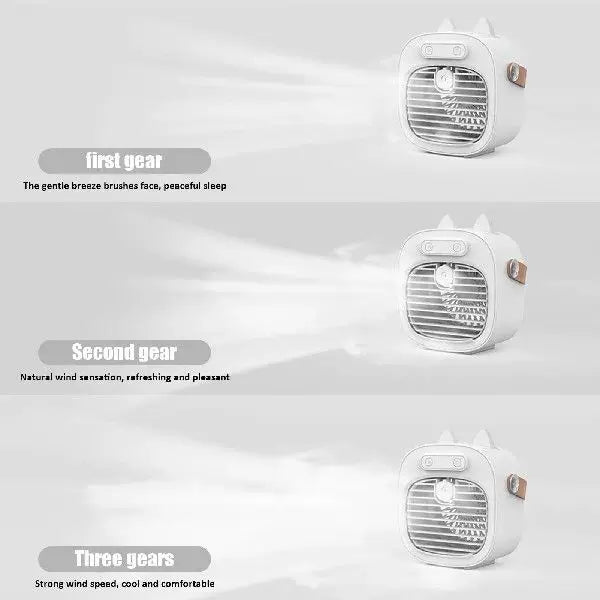 Unisex one size compact USB rechargeable personal mist cooler with adjustable grid air humidifier and leather carrying strap Kalsten