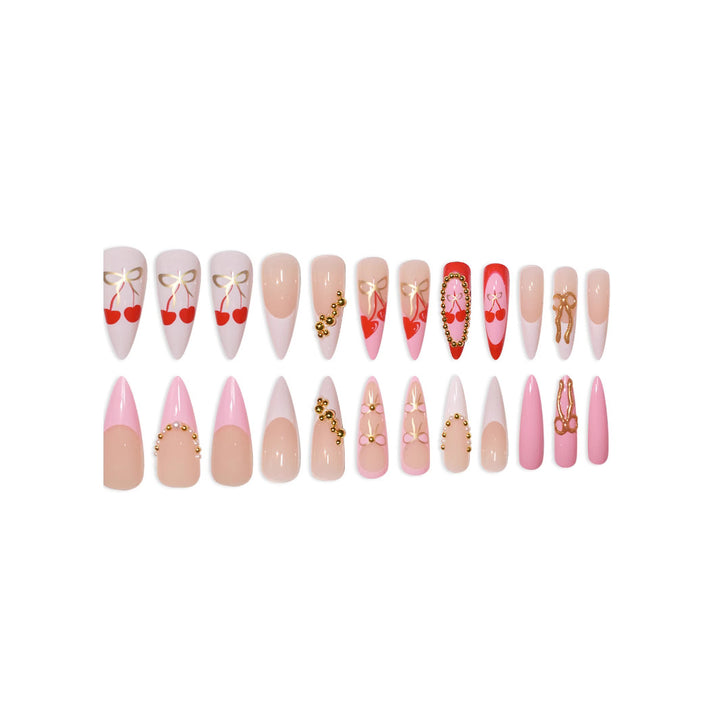 Elegant Gold-Embellished Nail Extensions Kalsten