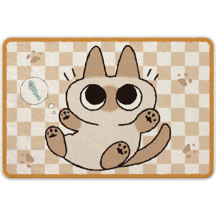 Cute Cartoon Cat-Themed Bath Mat