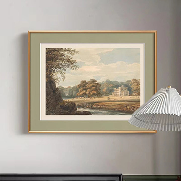 Framed Historical Coastal Landscape Artwork