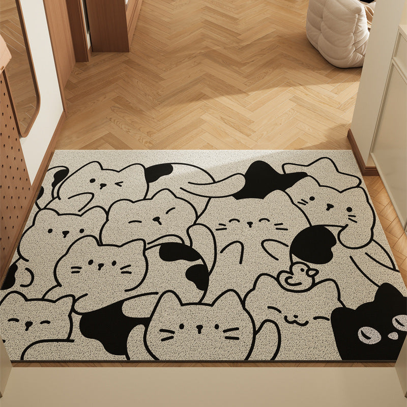 Playful Cat-Themed Welcome Mat