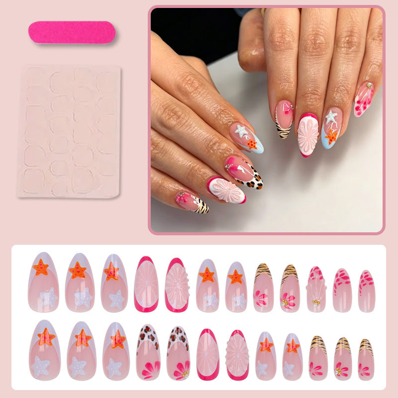 Artificial nail set with creative floral and maritime designs Kalsten