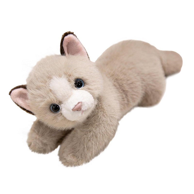 Plush Lying Ferret-Style Cuddle Companion with Ultra-Soft Faux Fur, Weighted Huggable Body & Embroidered Face Kalsten