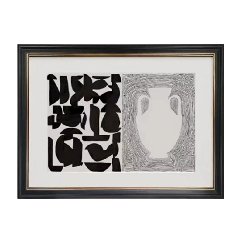 Framed Abstract Calligraphic Artwork