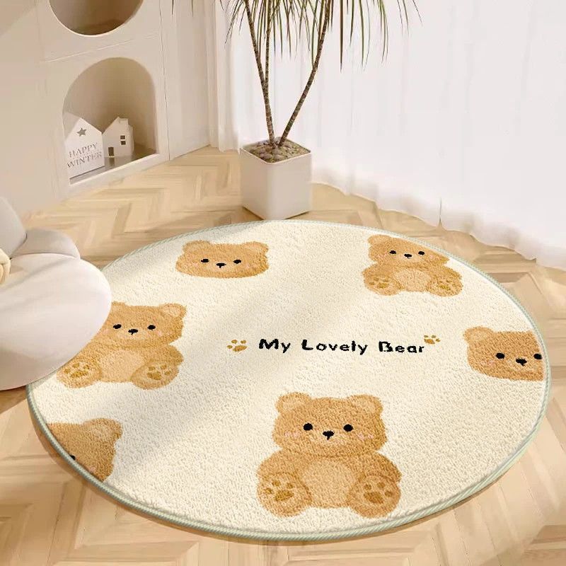 Plush Animal-Themed Round Area Rug