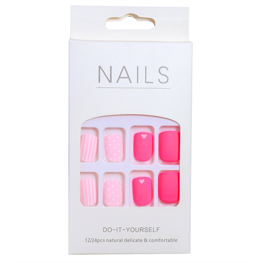 Artistic Press-On Nail Set with Charming Patterns Kalsten