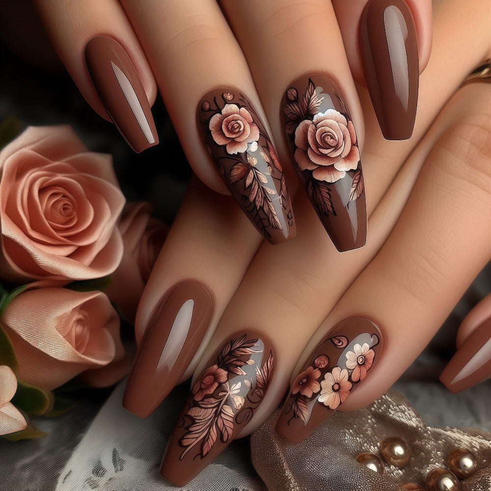 Artificial nails with floral accents Kalsten