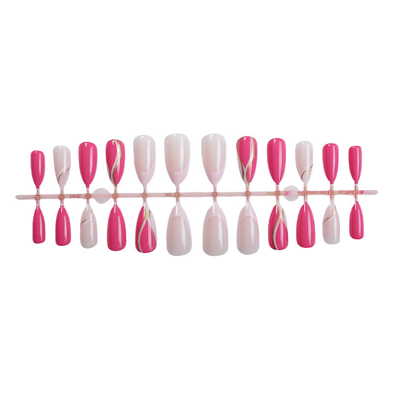 Elegant Press-On Nail Art Set with Artistic Gradient Design Kalsten