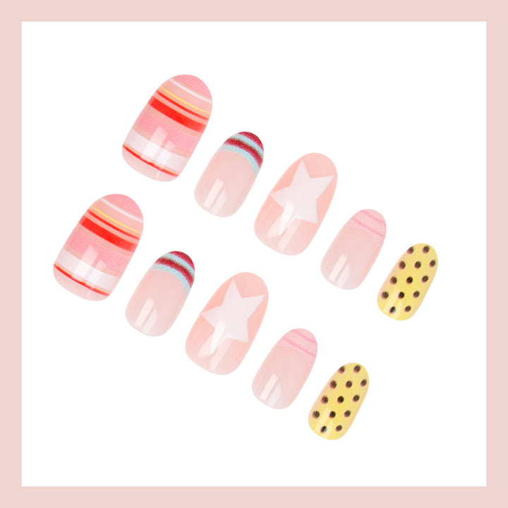 Artificial nail set with cheerful patterns Kalsten