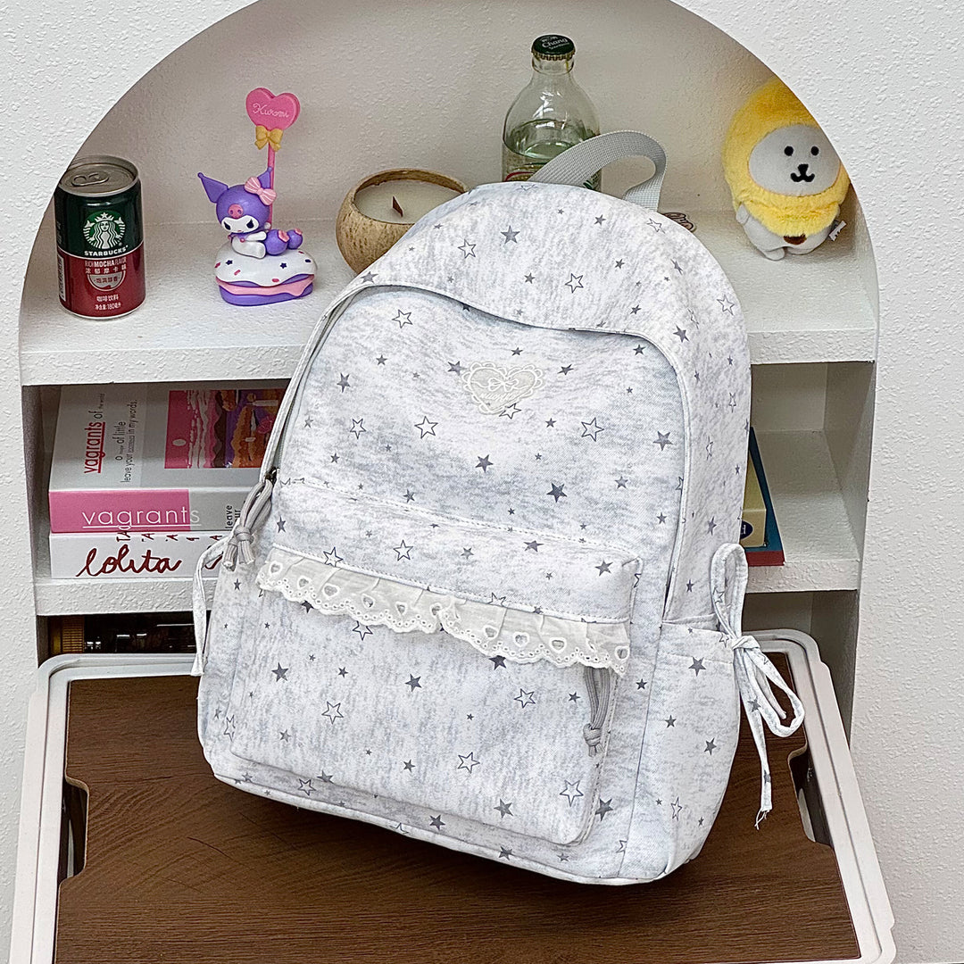 Cute Decorative Star-Embellished Backpack Kalsten