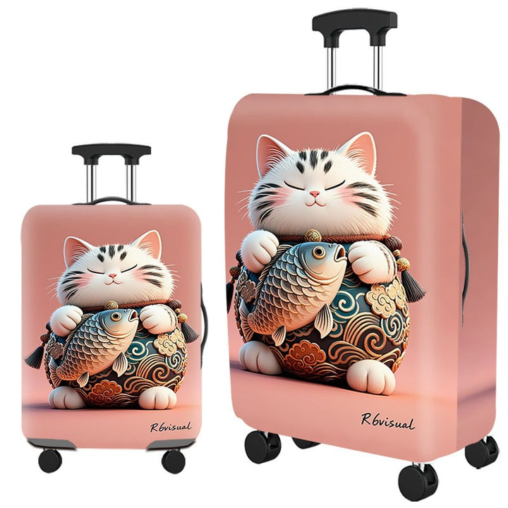 Artistic Cat-Themed Hard Shell Suitcase Kalsten