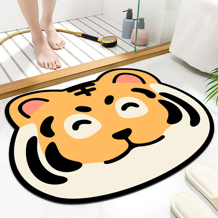 Cute Tiger Design Bath Mat for Bathroom