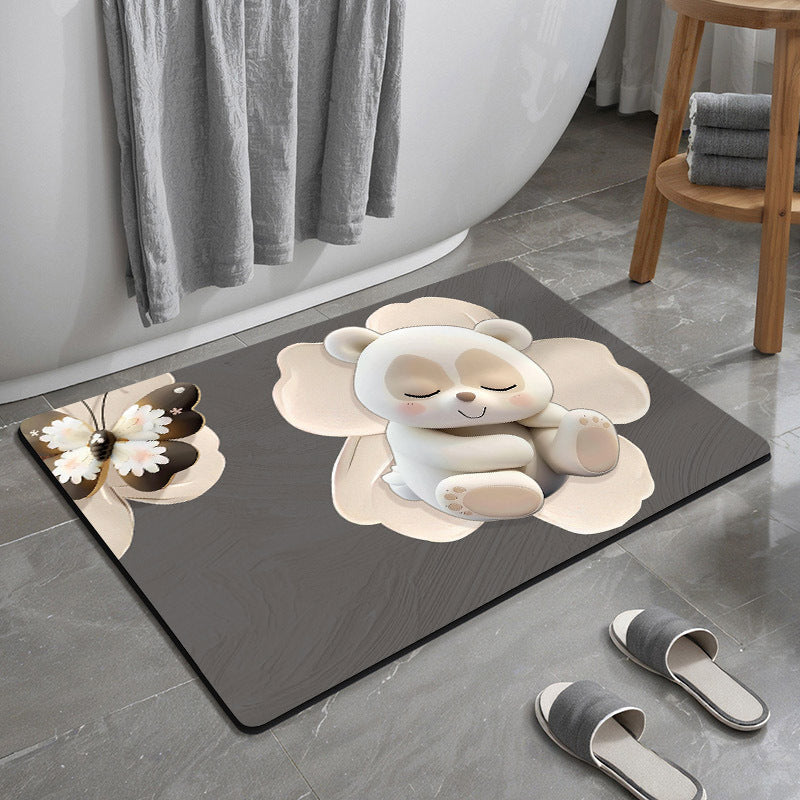 Playful Bear-Themed Plush Bath Mat Kalsten