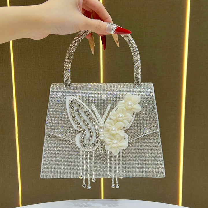 Decorative Butterfly Rhinestone Clutch