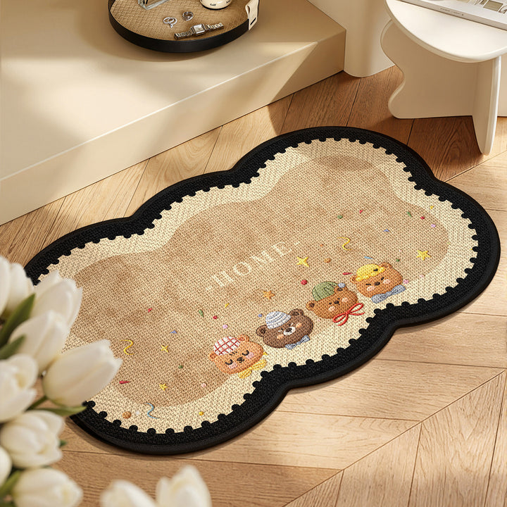 Playful Animal-Themed Decorative Area Mat