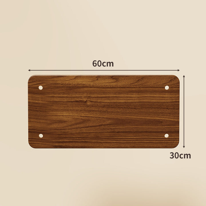 Compact Square Bamboo Shelf Panel with Rounded Corners and Pre-Drilled Mounting Holes