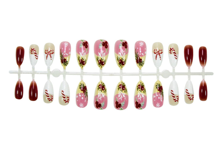 Artificial nail set with winter and festive designs Kalsten