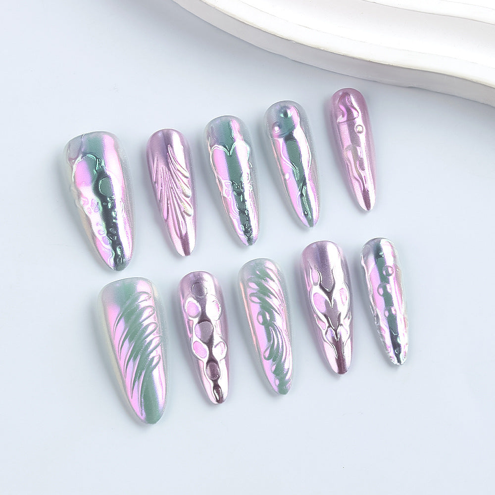 Artistic Metallic Gel Nail Art Design Kalsten