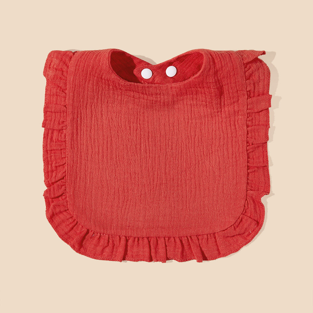 Soft Ruffled Muslin Baby Bib kalsten