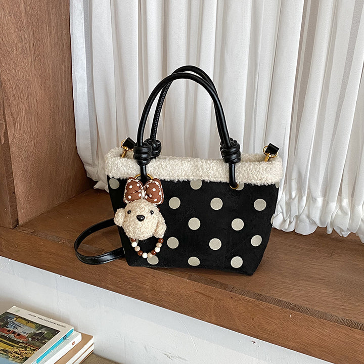 Polka Dot Plush Handbag