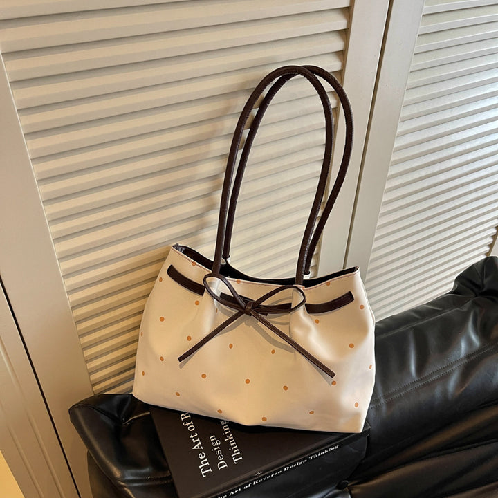 Elegant Suede Tote Bag with Bow Detail