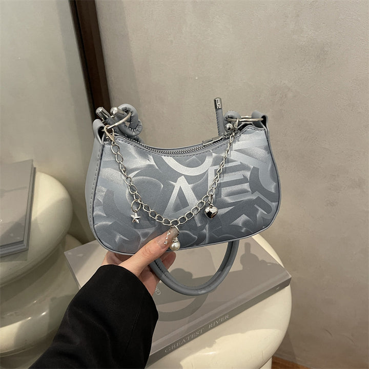 Chic Chain-Accent Handheld Bag