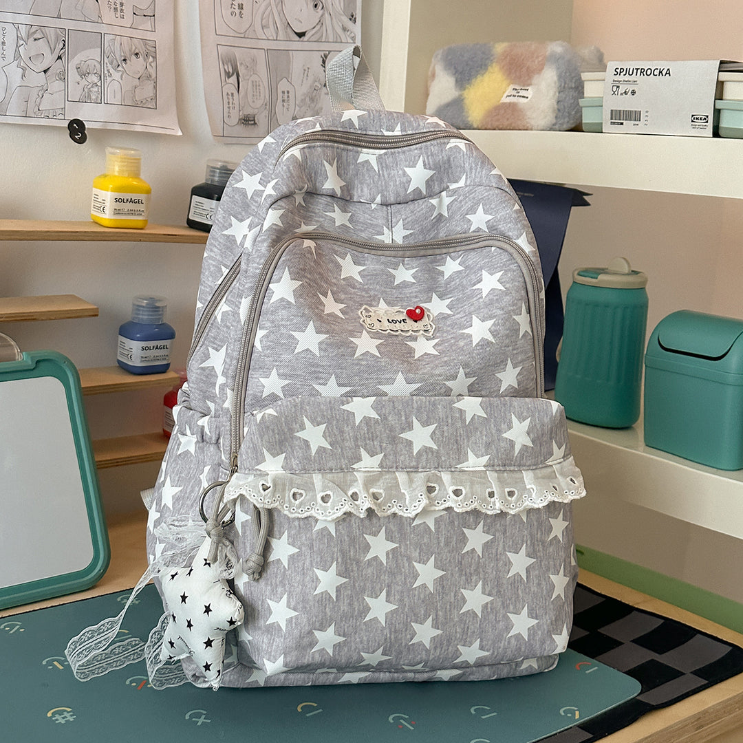 Trendy Star-Print School Backpack Kalsten