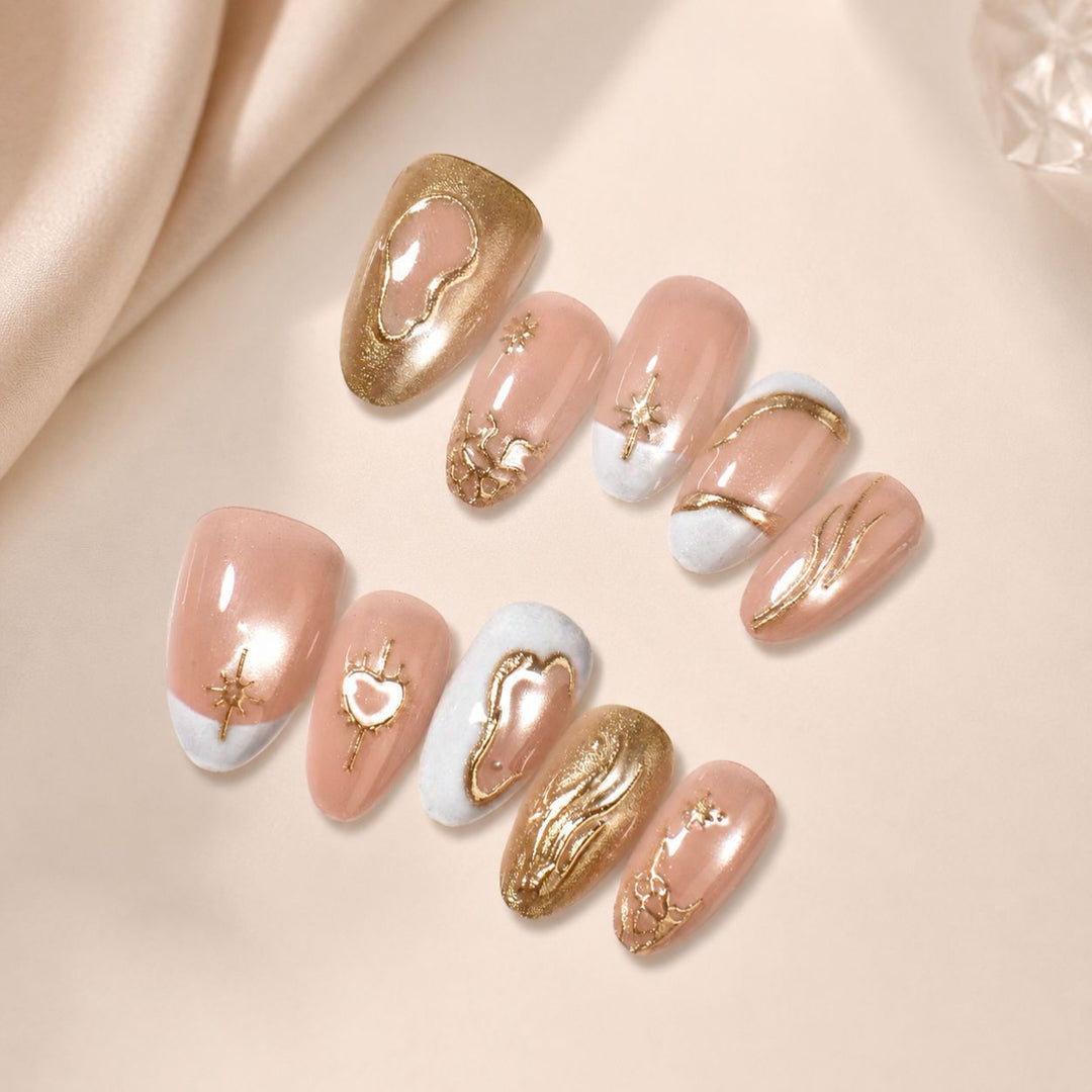 Artistic Metallic Press-On Nail Set