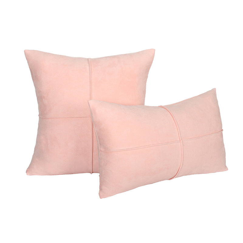 Decorative Suede-Look Cross-Seam Throw Pillow Set with Removable Covers