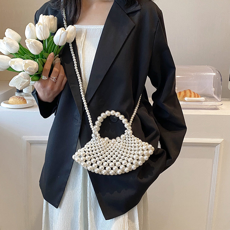 Elegant Pearl-Detail Handbag