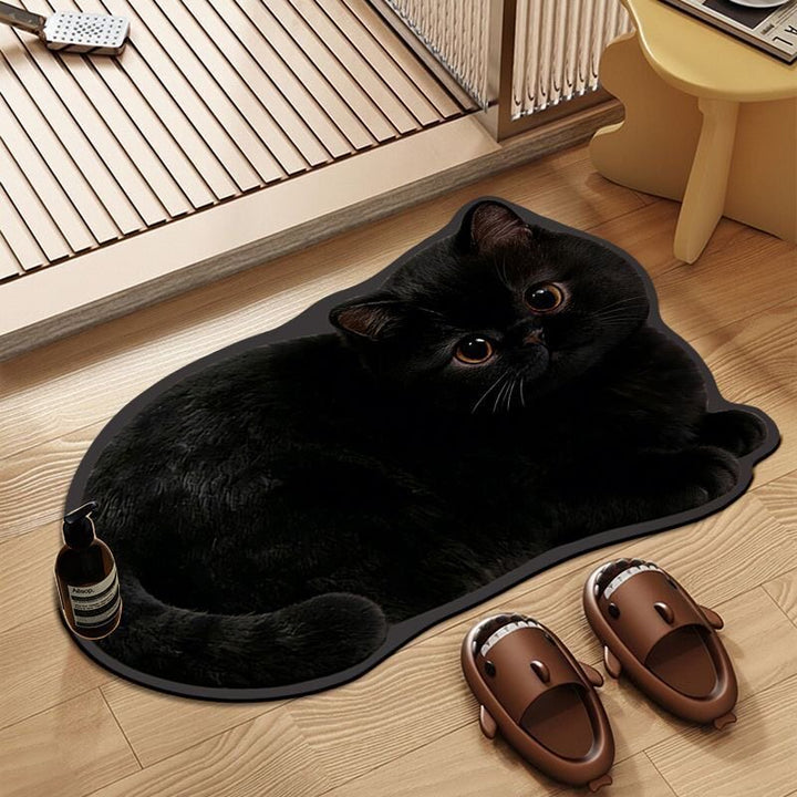 Cat-Themed Plush Bath Rug Kalsten