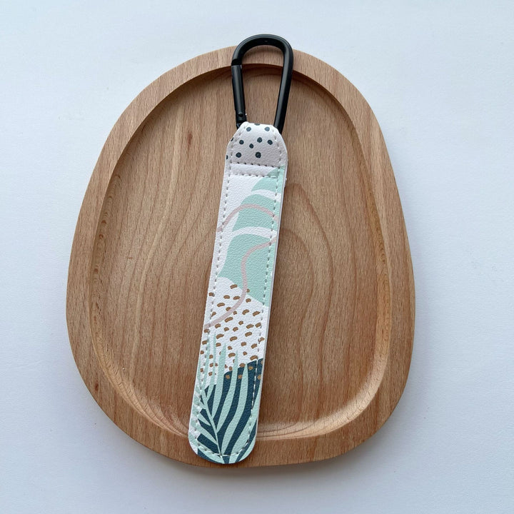Patterned Leatherette Strap with Metal Carabiner Attachment