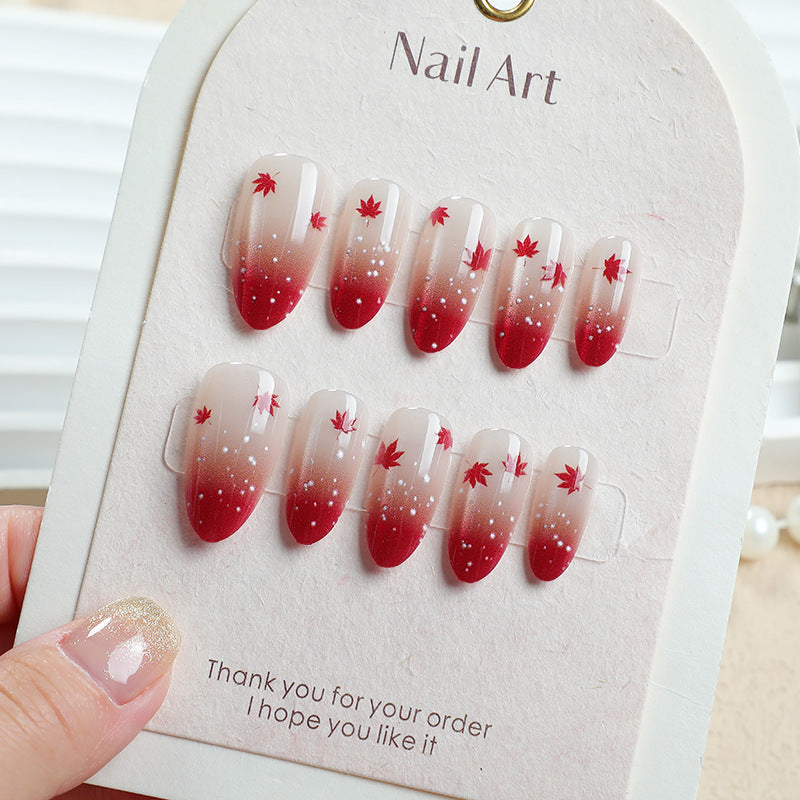 Artistic Ombre Leaf Press-On Nail Set Kalsten