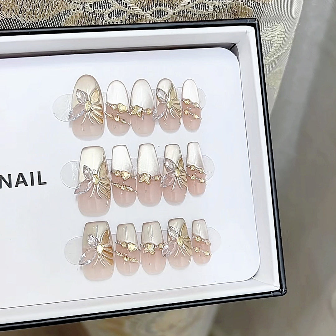 Butterfly-Inspired Luxury Press-On Nail Set Kalsten