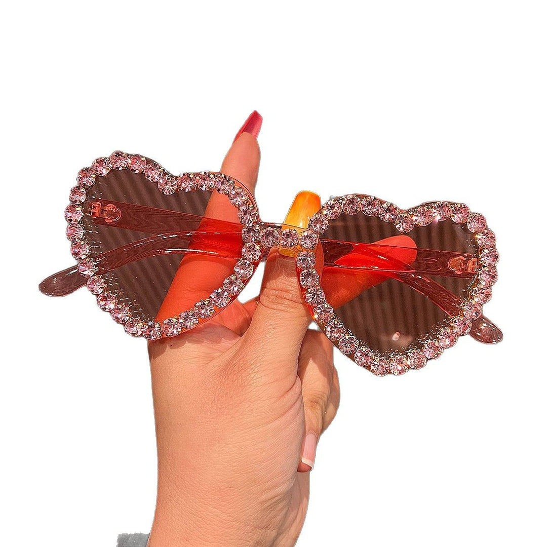 Women's Heart-Shaped Sunglasses with Rhinestone Decoration Kalsten