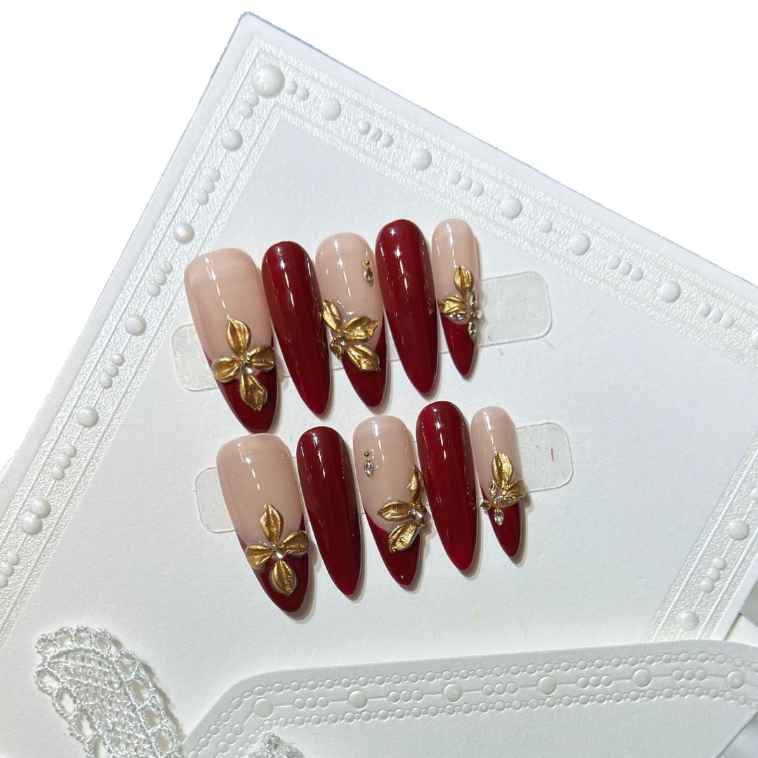 Luxury Floral Acrylic Press-On Nail Set Kalsten