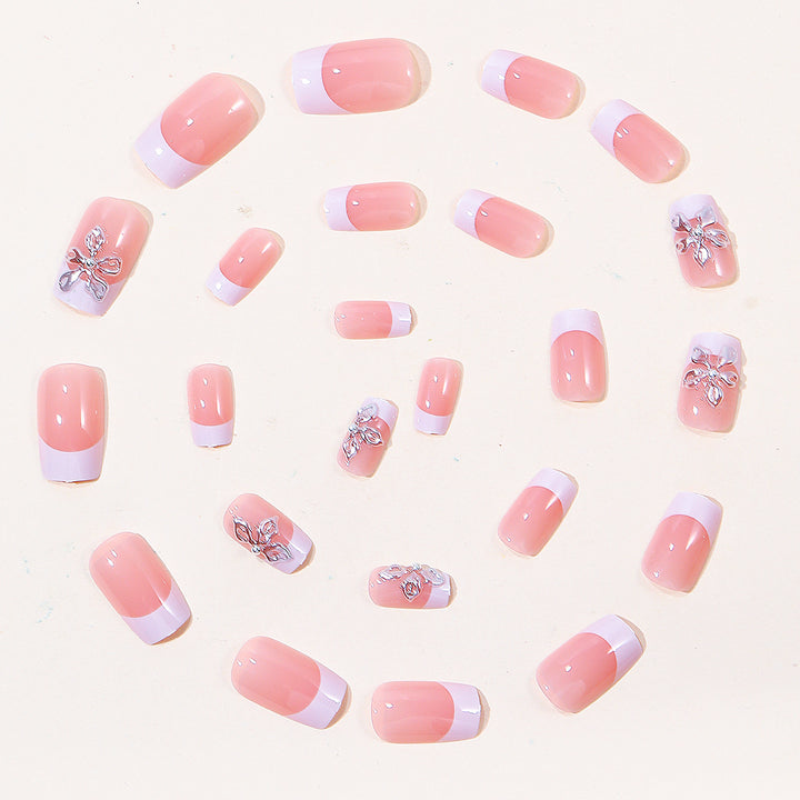 Decorative Floral French Tip Nail Art Kalsten