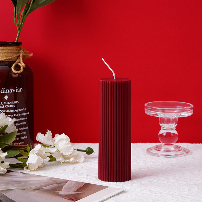 Vintage Fluted Pointed Taper Pillar Candle