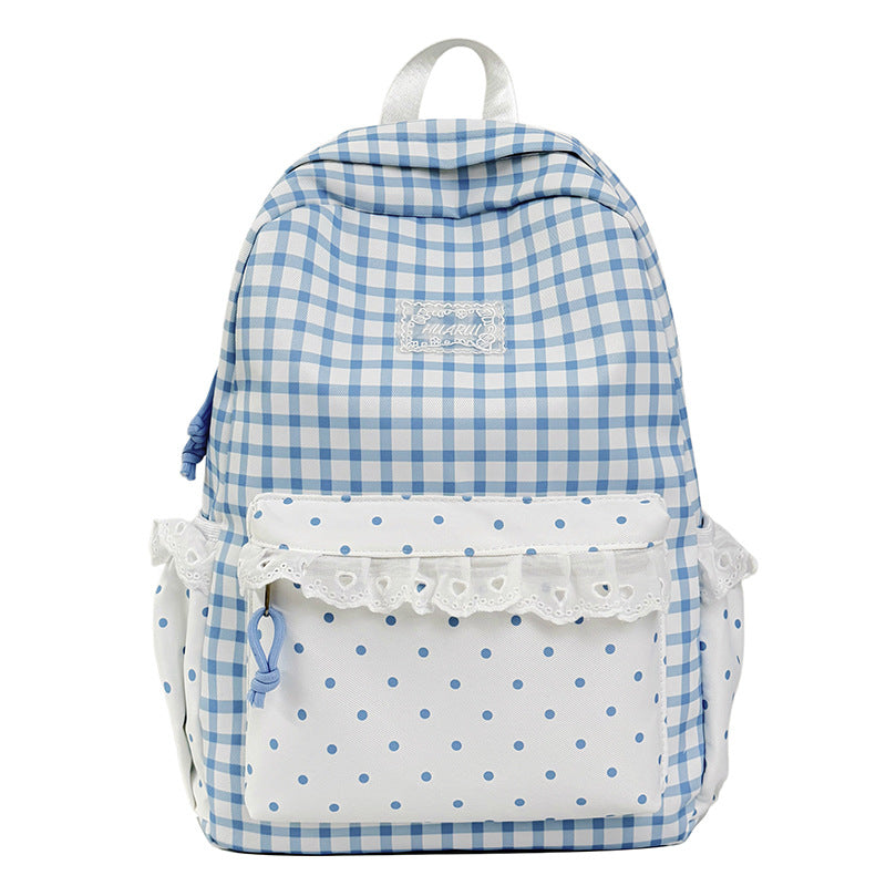 Stylish Gingham Print Casual Backpack Kalsten