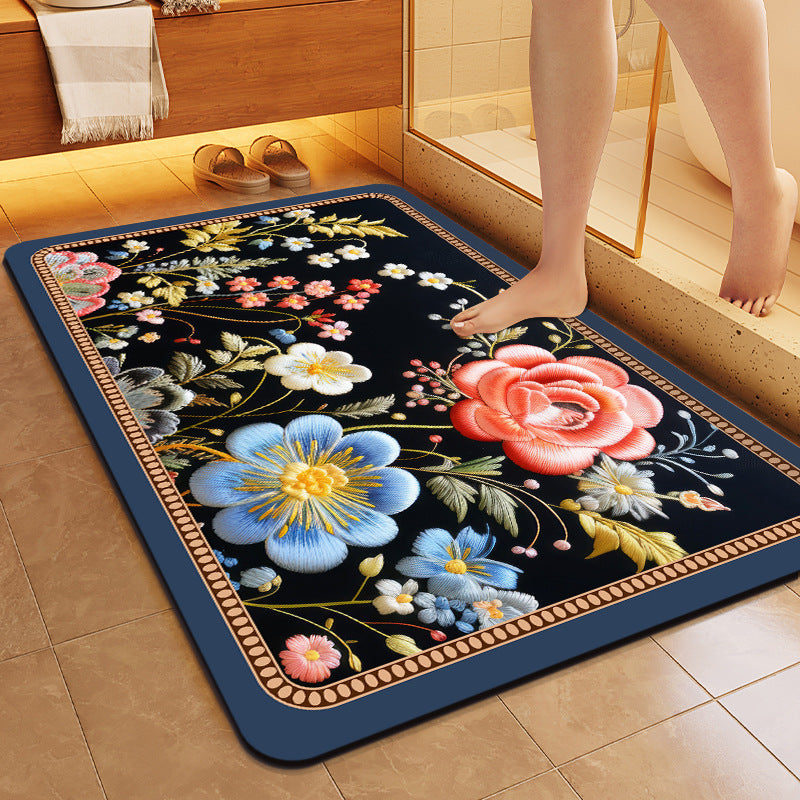 Floral Patterned Soft Bath Mat Kalsten