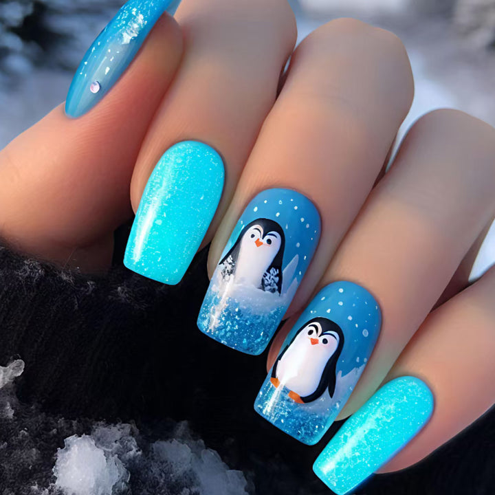 Themed Winter Penguin Nail Art Kalsten