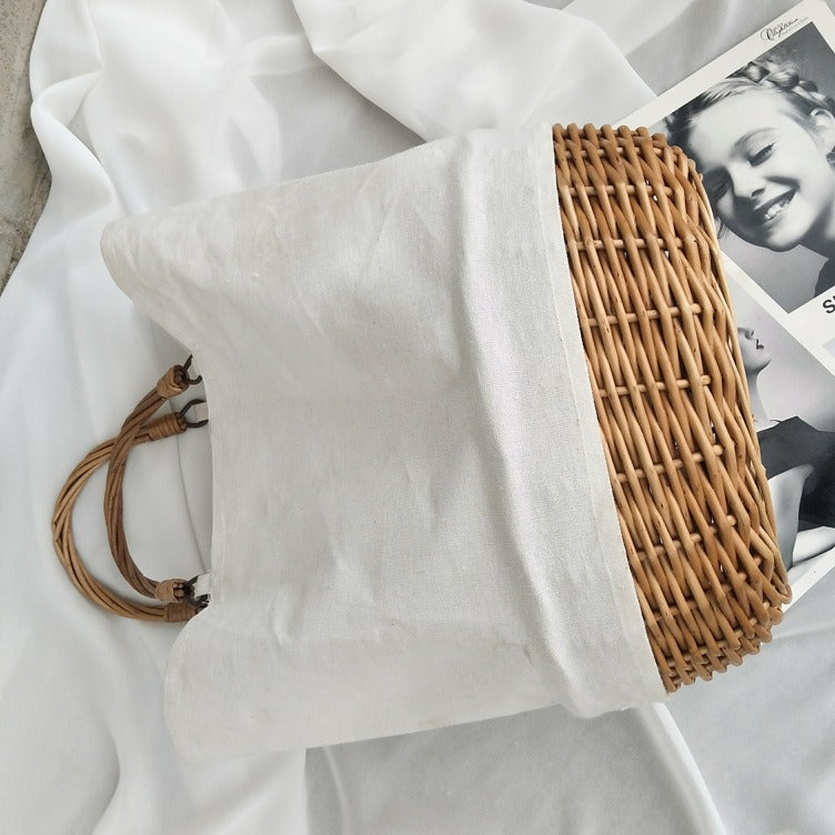 Stylish Woven Basket Tote Kalsten