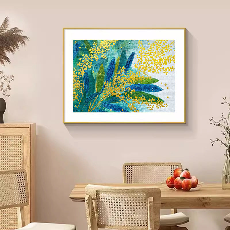 Textured Botanical Canvas Wall Art for Home