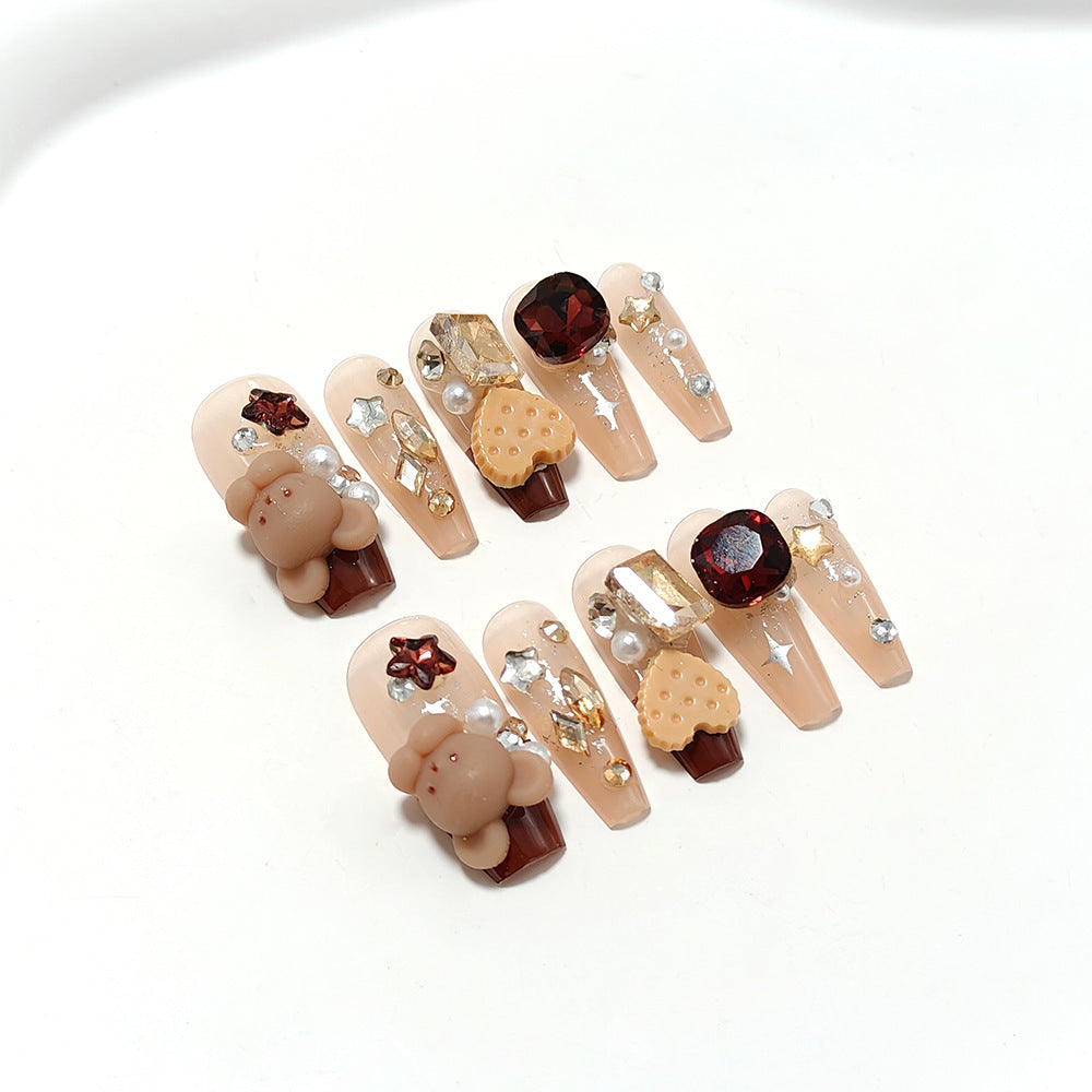 Artificial nails with playful Christmas design Kalsten