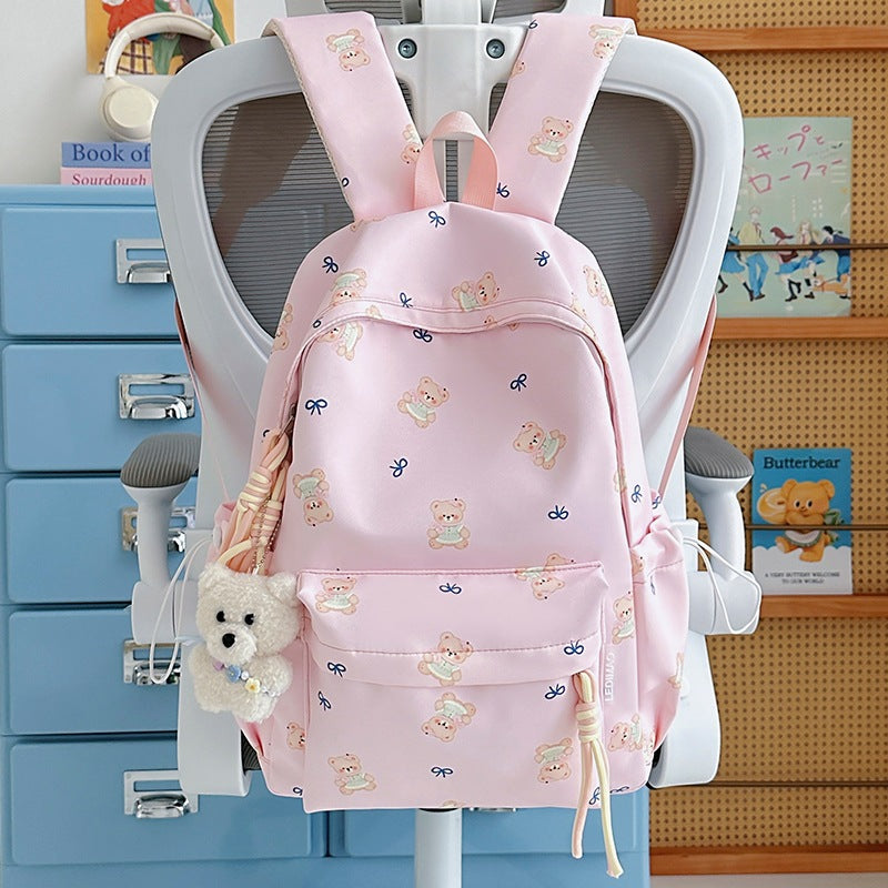 Cute Bear-Print School Backpack Kalsten