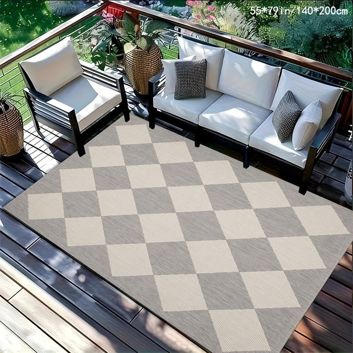 Outdoor Checkerboard Area Rug