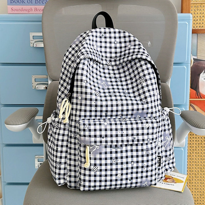 Stylish Checkered Print Backpack Kalsten