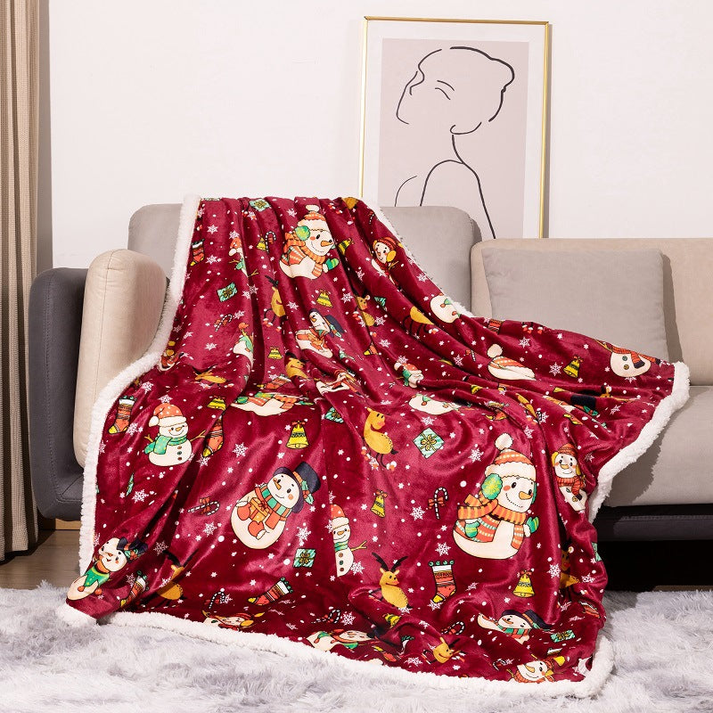 Christmas-Themed Plush Blanket